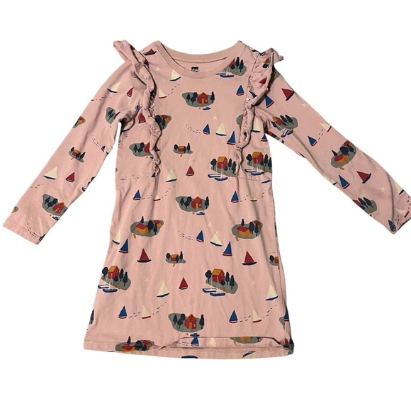 TEA COLLECTION ~ Bundle/Lot of Two Girls Dresses and One Long Sleeve Hooded Tee - Picture 6 of 13